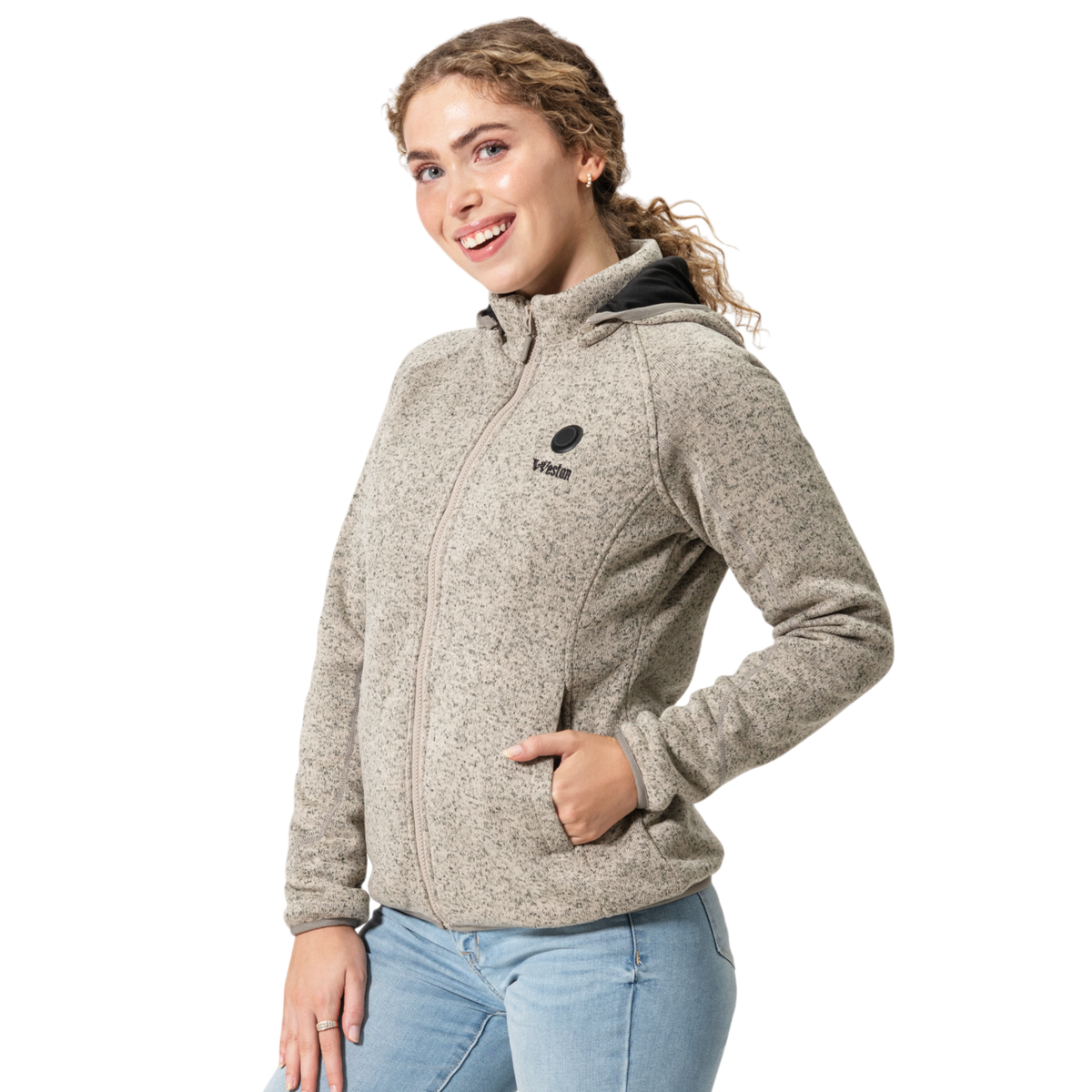 Alpine Women’s Hooded Heated Fleece, view 1