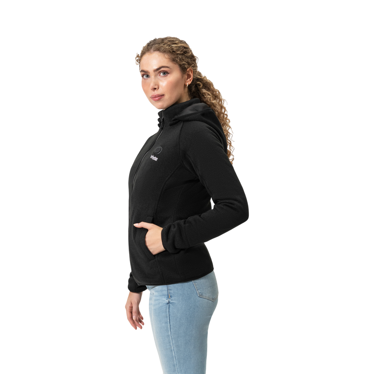 Alpine Women’s Hooded Heated Fleece, view 5